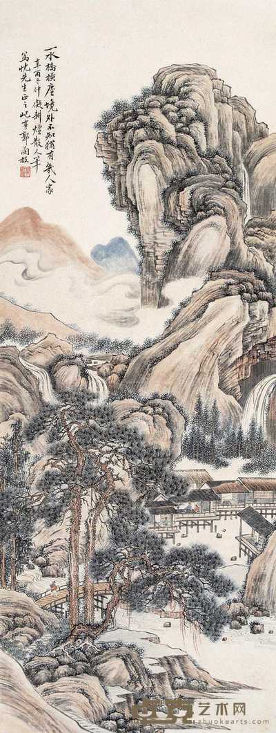 郭兰枝 1921年作 尘外山居 立轴 128×48.5cm